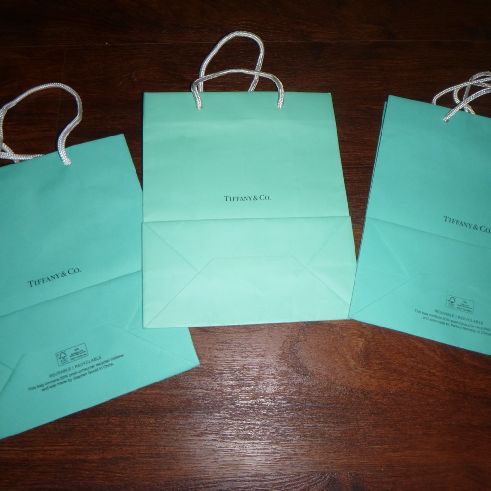 3 AUTHENTIC  TIFFANY & CO PAPER GIFT / SHOPPING BAGS